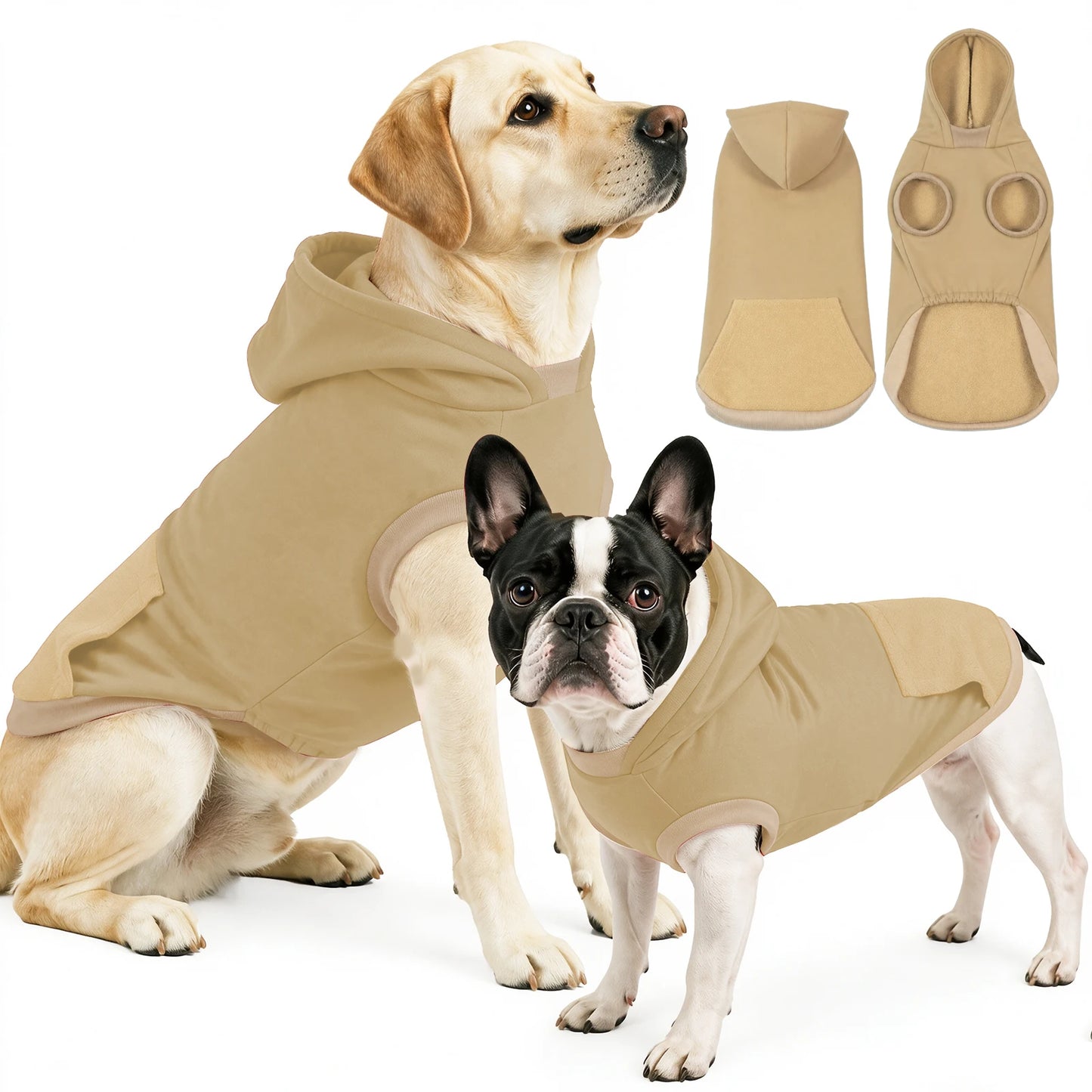 Christmas Sleeveless Dog Hoodie — Warm Pet Sweatshirt for Small to Large Dogs