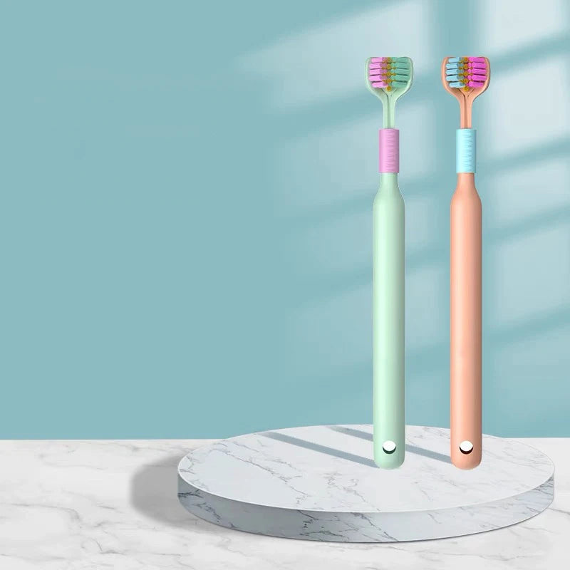Three-Sided Toothbrush with Soft Ultra-Fine Bristles – Complete Oral Care & Gentle Teeth Cleaning