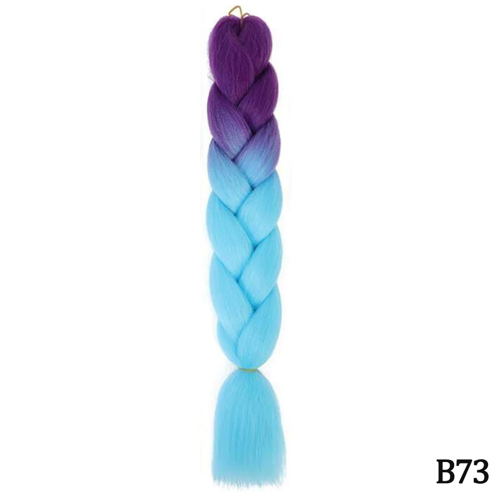 GlowStrands 24” Jumbo Braids for Kids & Adults – Ombre Kanekalon Hair Extensions, Easy Styling & Natural Feel