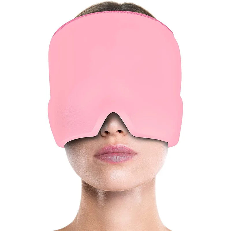 Reusable Gel Ice Therapy Cap, Cooling Head Wrap and Eye Mask for Headaches & Migraines