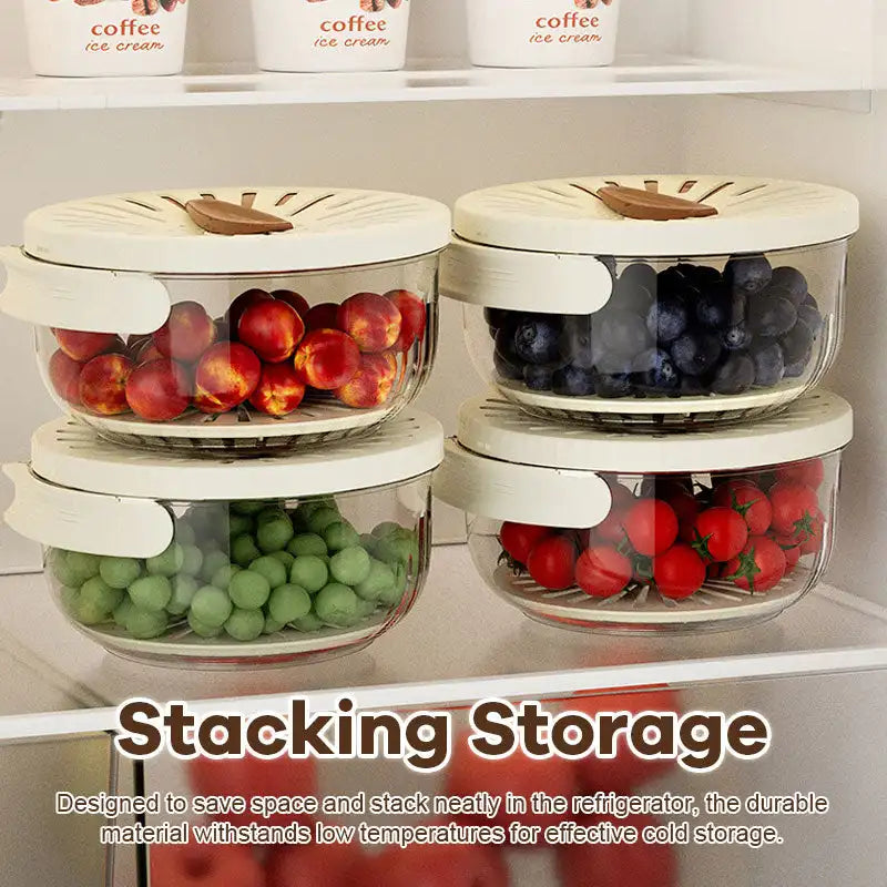 Multi-Use Fruit & Vegetable Drain Basket – Folding Handle Storage & Dehydrating Box