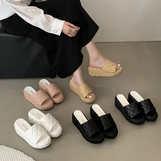 Women's Wedge Heel Slippers – Casual Summer Platform Sandals
