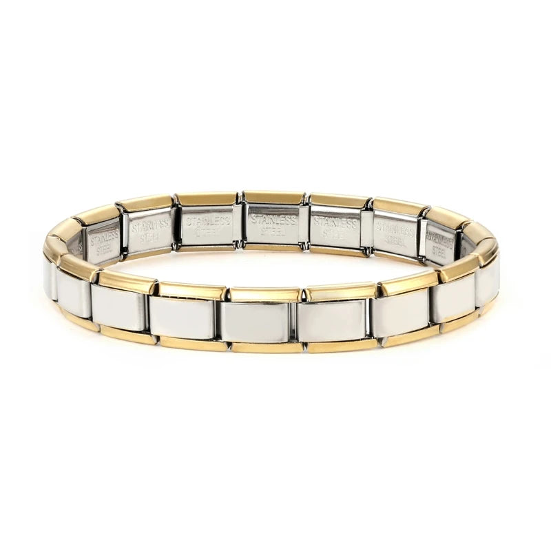 Creative Christmas Bracelet – High-Quality Stainless Steel 9mm Wide Elastic Charm Bracelet for Women, Perfect Birthday or Holiday Gift