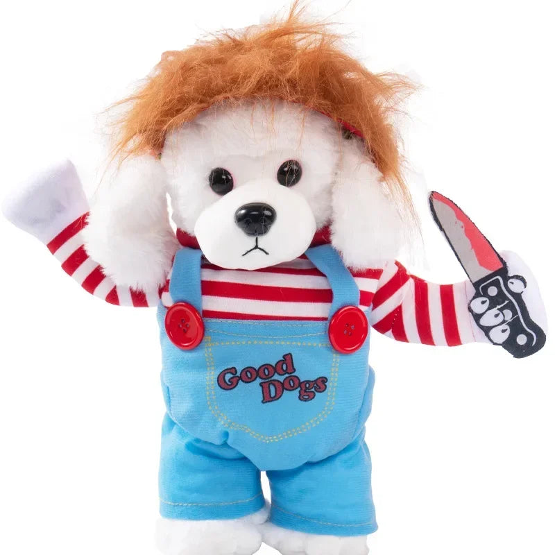 Halloween Stuffed-Body Pet Costume with Wig Hat
