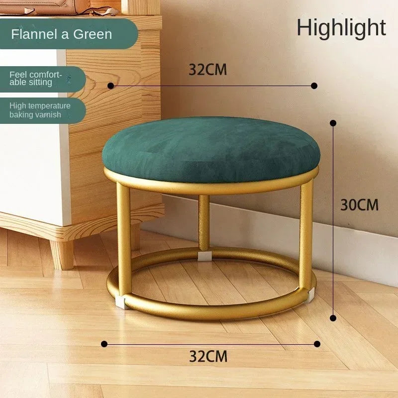 Small, Stackable, Round Household, Light Luxury and Modern, Simple, Living Room, Sofa Low Stool, Shoe  Door,  Changing