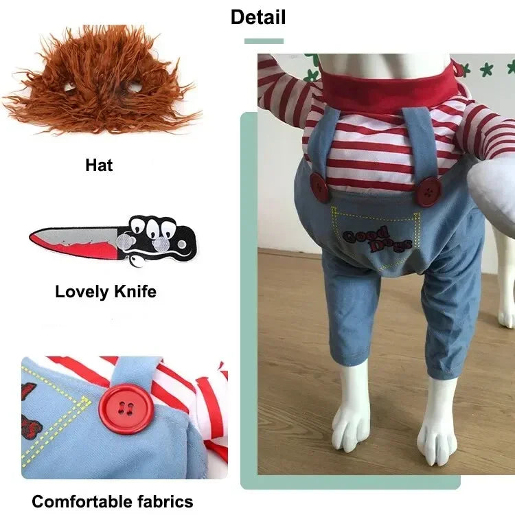 Halloween Stuffed-Body Pet Costume with Wig Hat