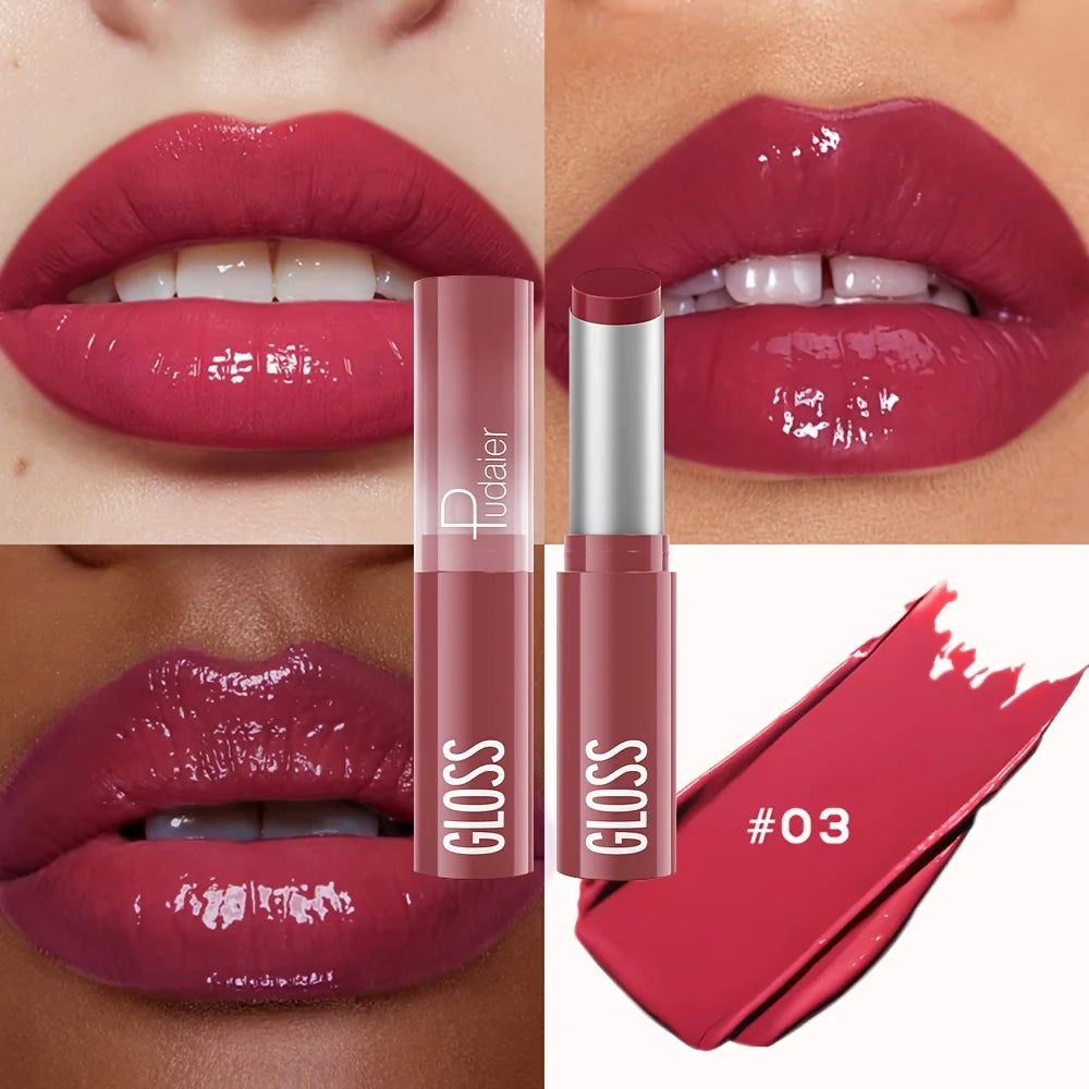 Glass Shine Lip Glaze – Mirror Finish Lipstick, Waterproof, Long-Lasting, Non-Transfer, Plumping Nude Shades