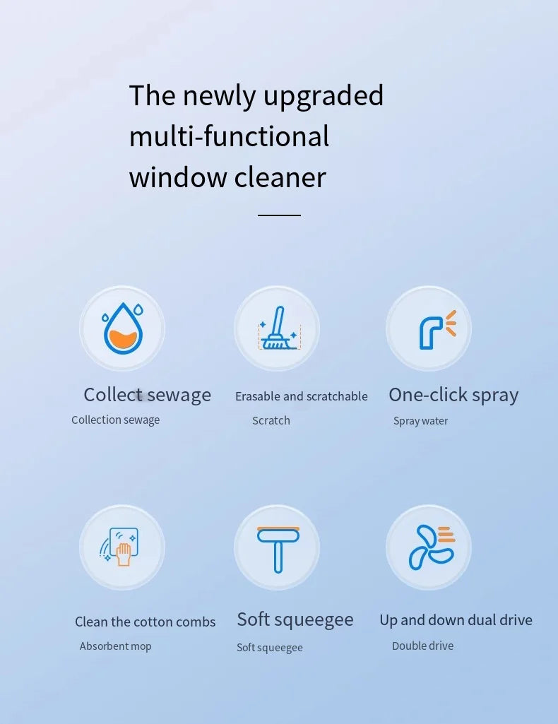 Multifunctional Cordless Electric Window Cleaner | Rechargeable Automatic Glass Cleaning Machine for Windows, Mirrors & Shower Glass