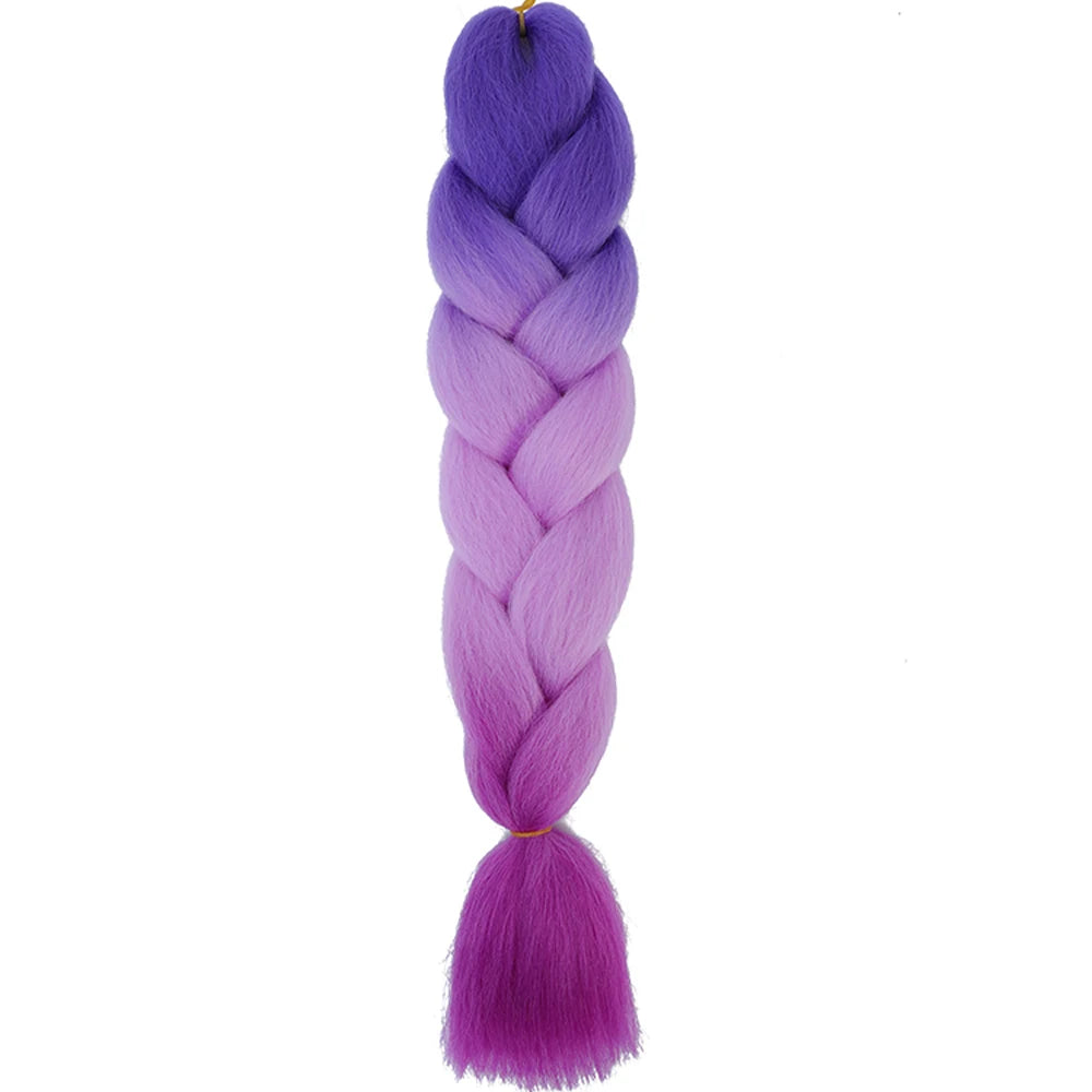 GlowStrands 24” Jumbo Braids for Kids & Adults – Ombre Kanekalon Hair Extensions, Easy Styling & Natural Feel