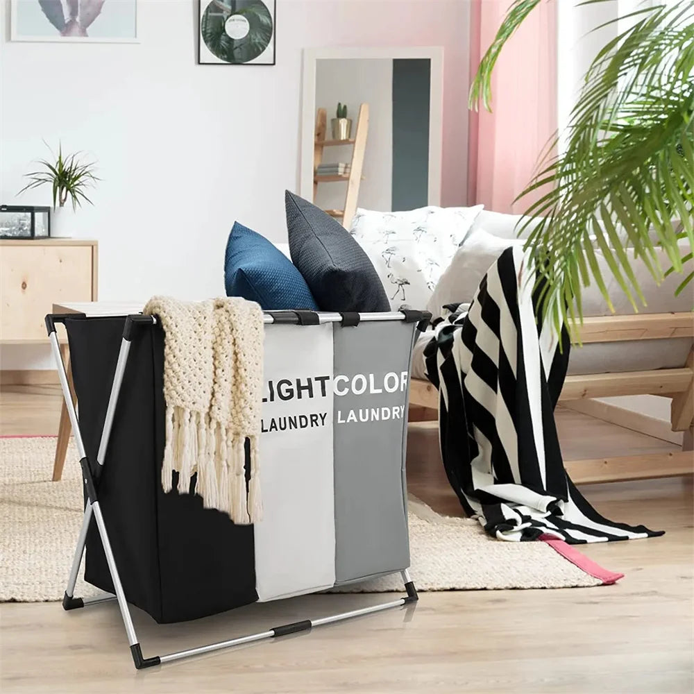 Foldable Laundry Basket, Waterproof Oxford Storage Bag, Portable Clothes Organizer