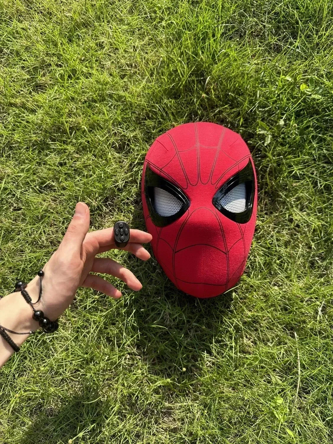 Marvel Miles Morales Spider-Man Moving Eyes Electronic Mask – 1:1 Cosplay Headgear with Remote Control