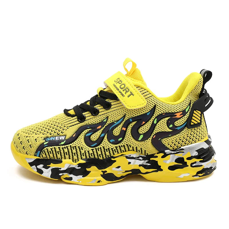 Kids Running Sneakers – Breathable Mesh Casual Shoes for Boys (Ages 7–12)