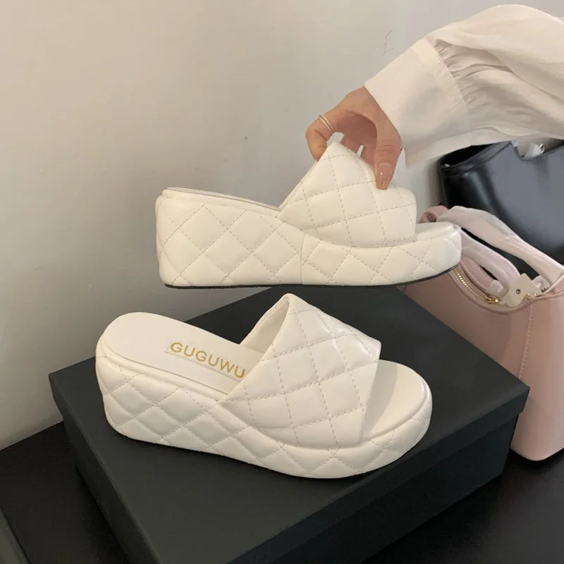 Women's Wedge Heel Slippers – Casual Summer Platform Sandals