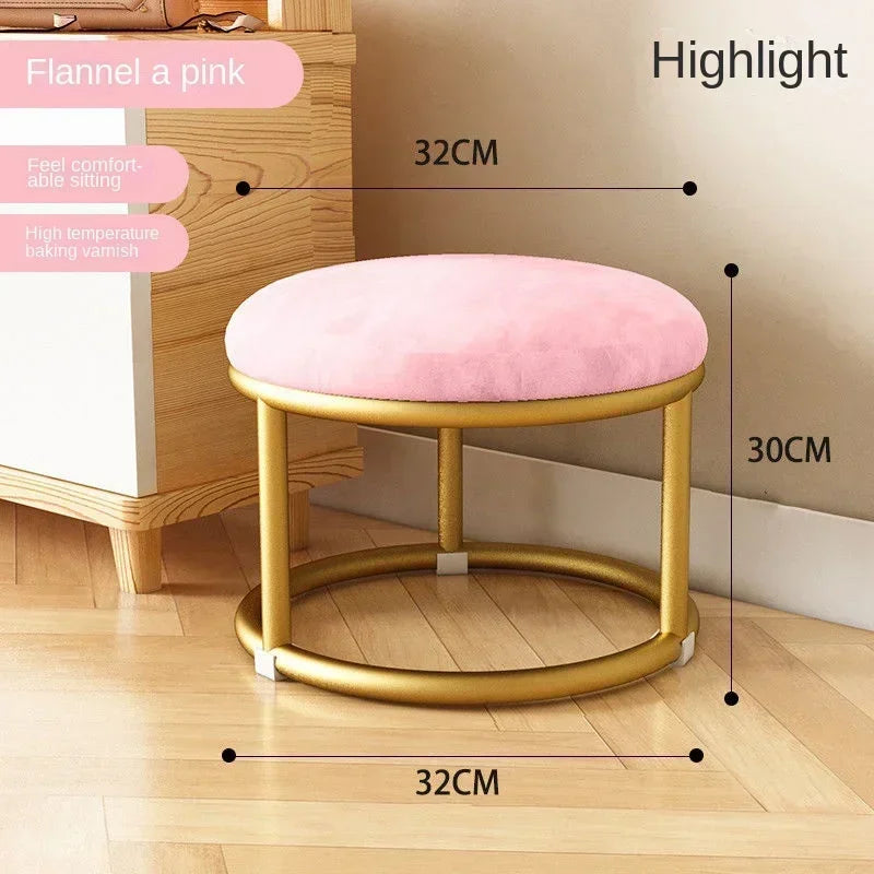 Small, Stackable, Round Household, Light Luxury and Modern, Simple, Living Room, Sofa Low Stool, Shoe  Door,  Changing