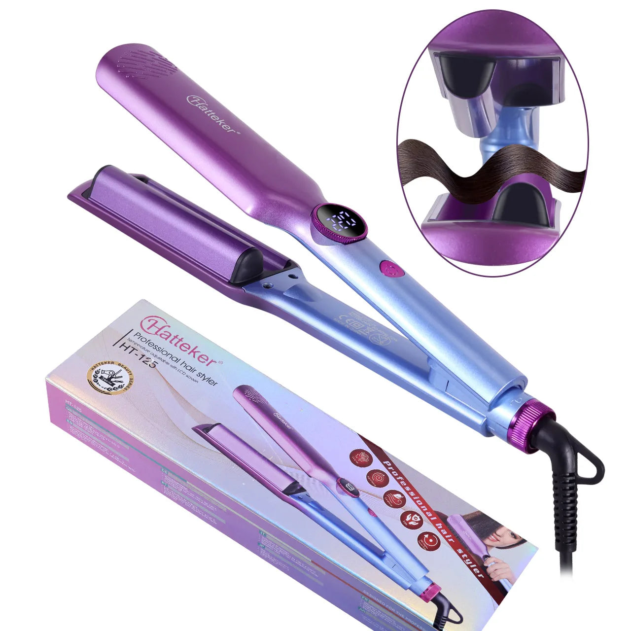 9mm Ceramic Curling Wand Hair Curler – Tourmaline Barrel with Constant Temperature for Professional Salon Styling