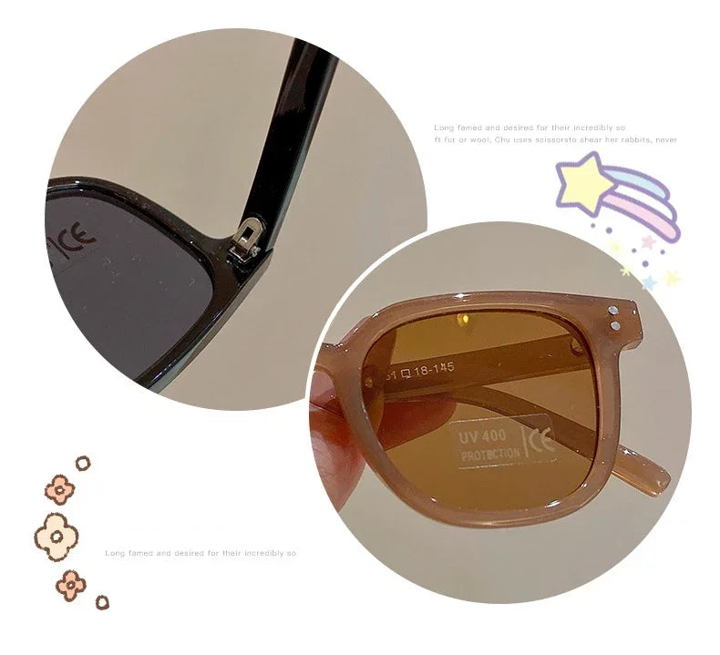 Kids Vintage Square Sunglasses – UV400 Protection | Cute Outdoor Fashion Shades for Girls & Boys