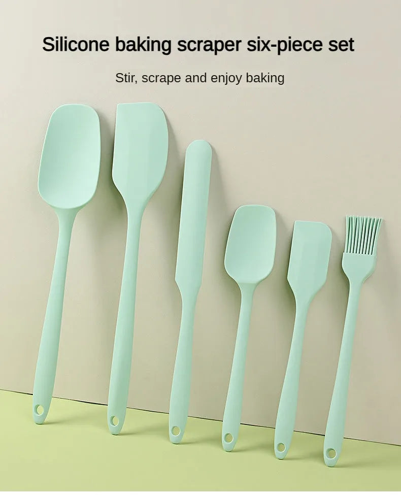6-Piece Silicone Spatula Set for Baking – Includes Cake Frosting Brush, Non-Stick Scrapers & Cream Spreaders | Cute & Functional Kitchen Gadgets