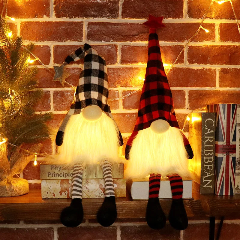 LED Faceless Doll Elf Gnome with Lights – Christmas Decoration & Holiday Gift (20cm / 30cm)
