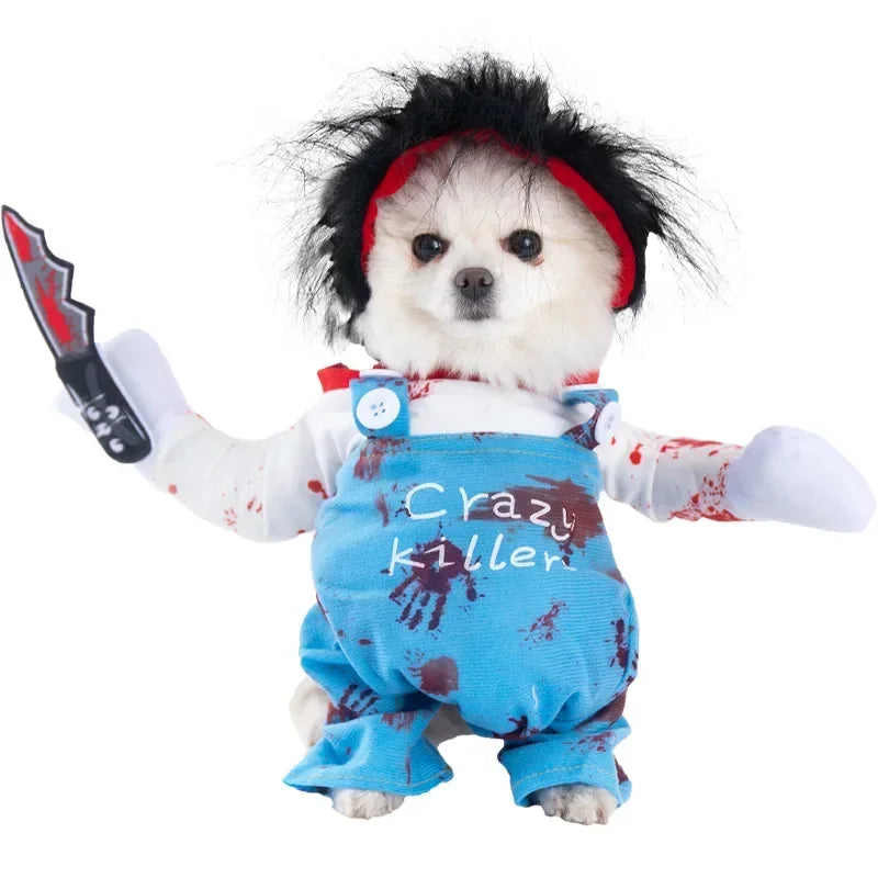 Halloween Stuffed-Body Pet Costume with Wig Hat