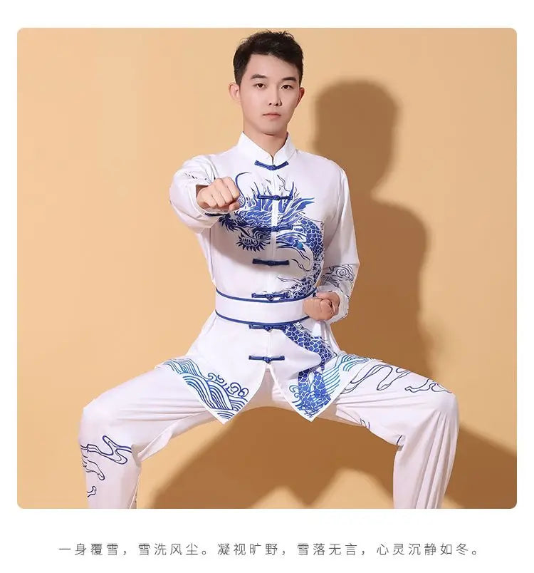 2025 festival performance martial arts clothes dragon and lion dance drum training costume new classic kungfu exercise tracksuit