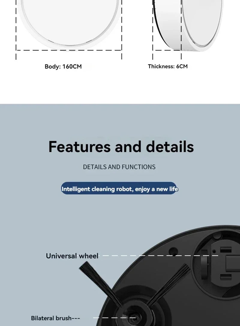 Automatic Robot Vacuum Cleaner 5-in-1 – Smart Sweeper, Mop & Mini Cleaning Machine with USB Charging for Home (2026 Model)
