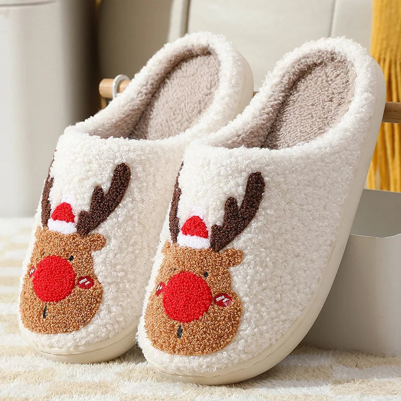 Women’s Winter Fluffy Slippers – Plush Fleece Indoor Home Slides with Heart Design