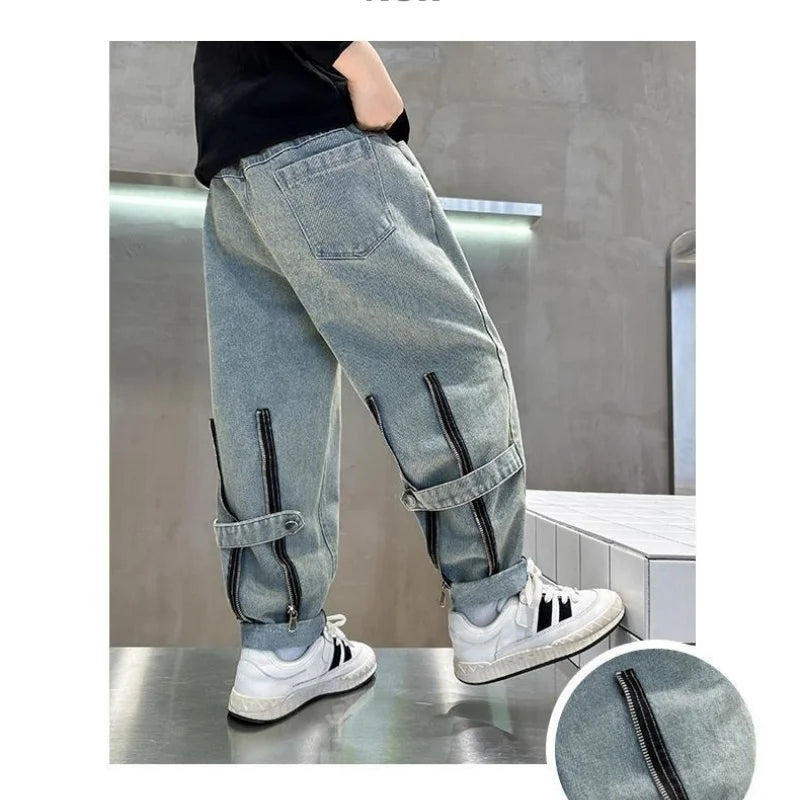 Children's Retro Loose Straight Jeans – Wide Leg Denim Pants for Boys & Girls | Spring/Autumn