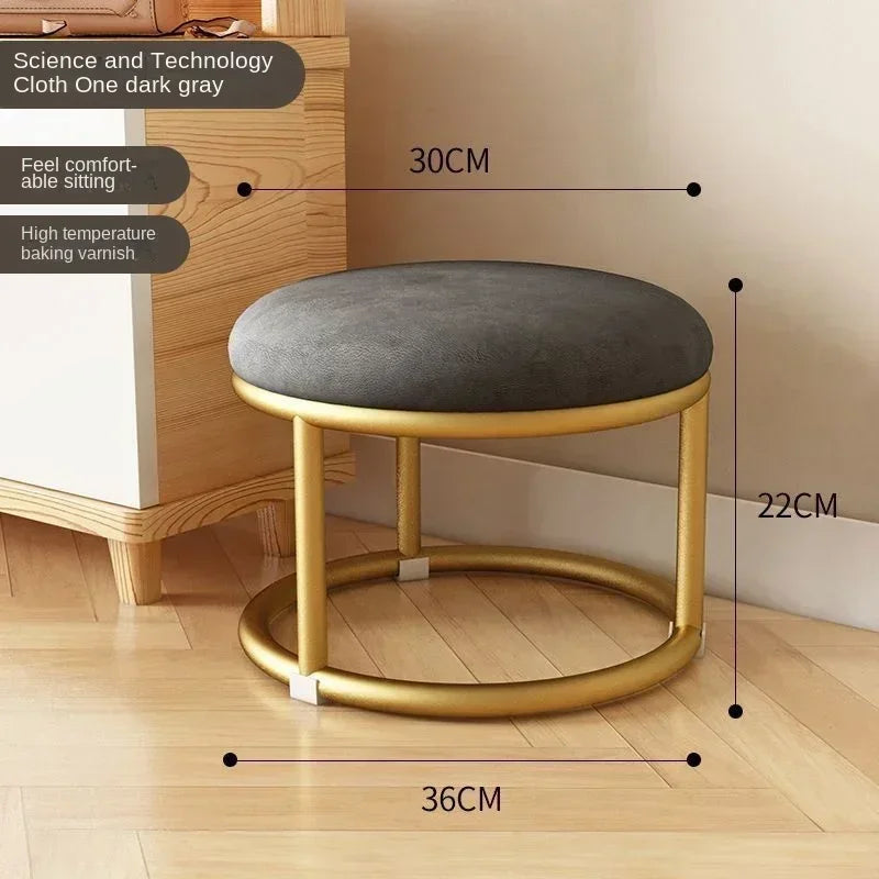 Small, Stackable, Round Household, Light Luxury and Modern, Simple, Living Room, Sofa Low Stool, Shoe  Door,  Changing