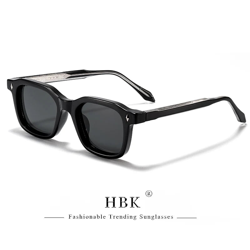 Square UV400 Sunglasses with Vintage Temple Tips — Unisex Fashion Eyewear