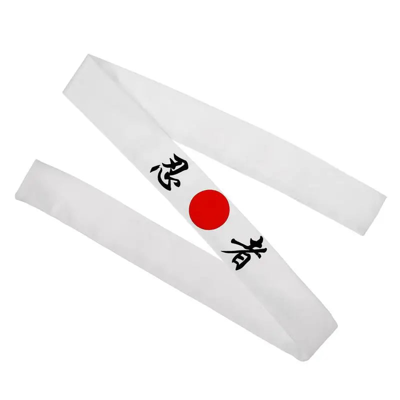 1pc Japanese Ninja Headband Japanese Sushi Chef Head Band Karate Headband Breathable Chef Headband Polyester 92x4.6cm