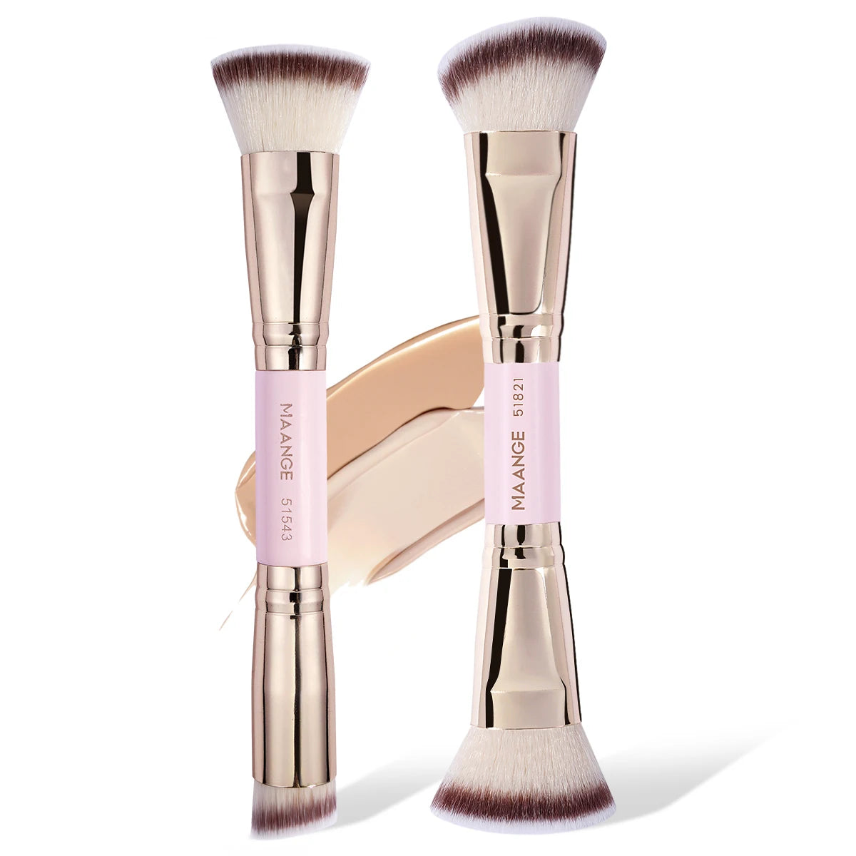 2PCS Foundation Brush Set – Liquid, Cream & Powder Makeup Brushes for Blending, Buffing, Contour & Concealer