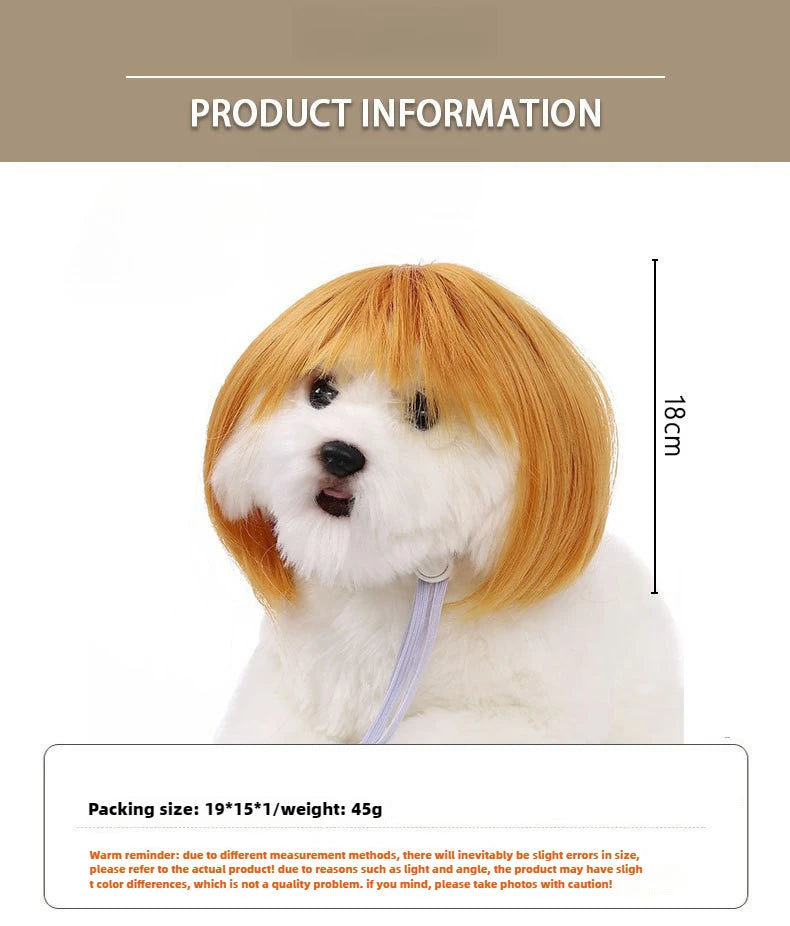 Pet Wig – Curly & Straight Hair Costume Accessory for Dogs & Cats, DIY Trimmed