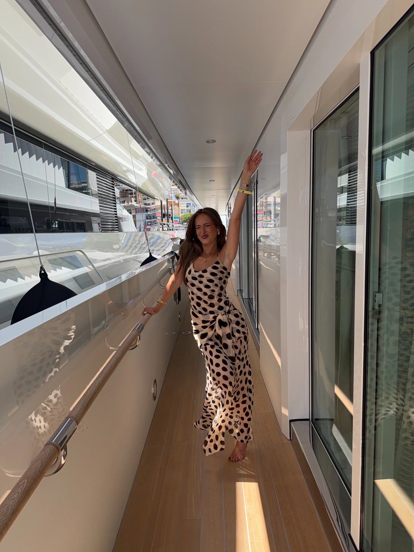 Women's Elegant Animal Print Maxi Dress with Detachable Scarf – Spaghetti Strap, Tie Waist, Slim Fit, Sleeveless Long Dress for Summer, Vacation, Party & Holiday