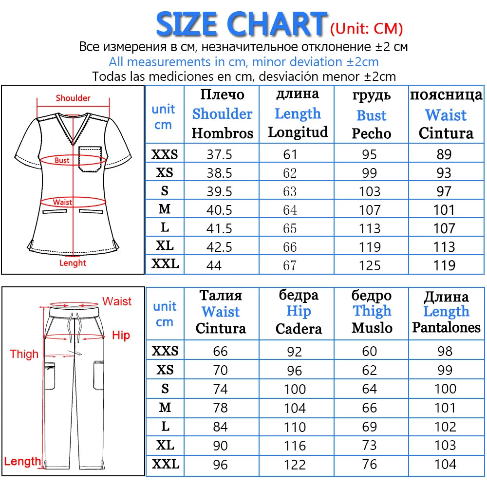 Medical Scrubs Set – V-Neck Top & Pants for Men and Women