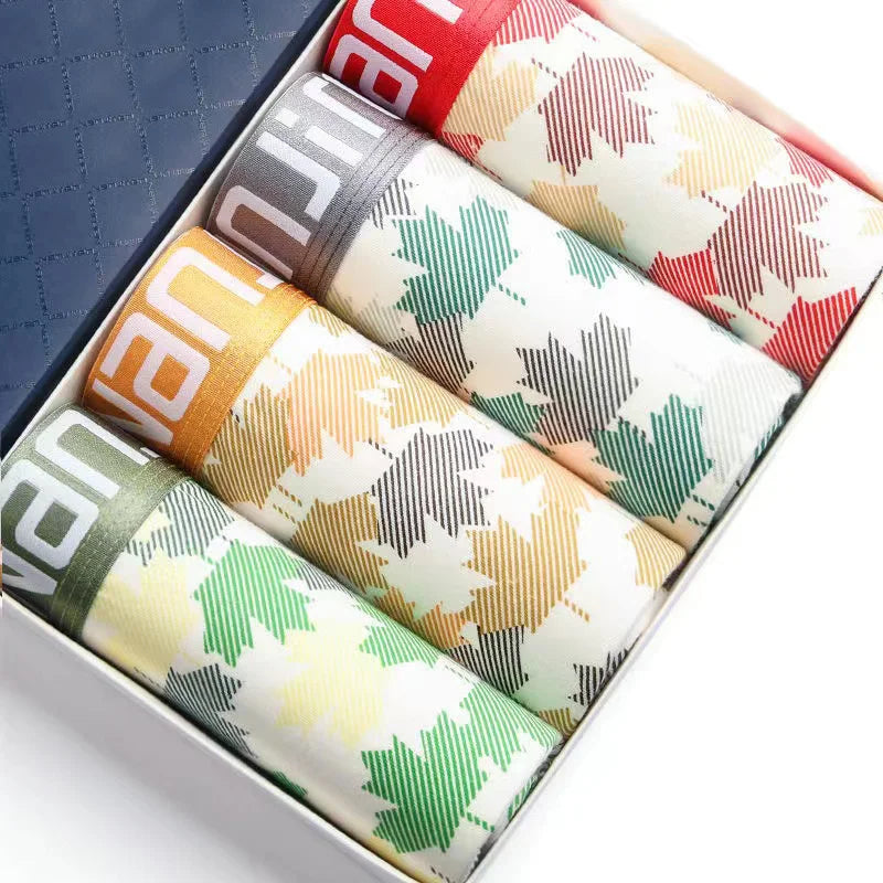 4-Pack Men's Cotton Boxer Shorts with Print Design
