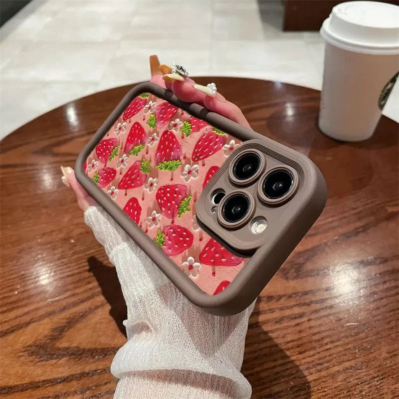 Cute Strawberry Cherry Silicone Phone Case for Motorola