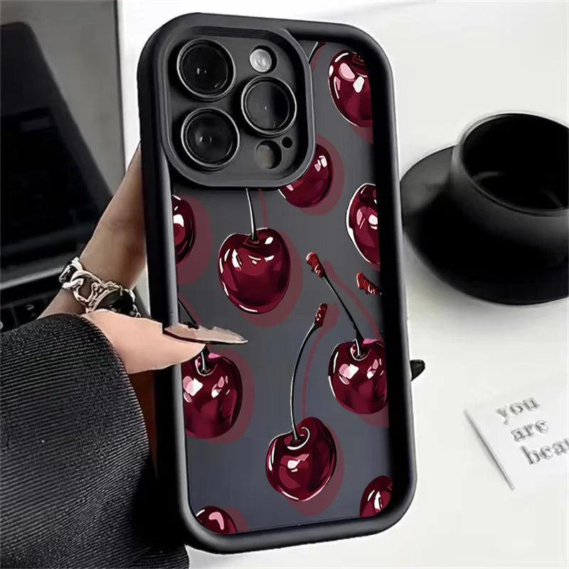 Cute Strawberry Cherry Silicone Phone Case for Motorola