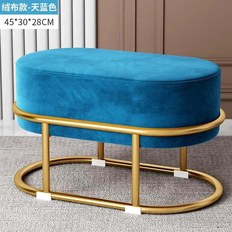 Seating Living Room Fabric Craft Shoe Changing Stool Home Doorway Sofa Stool Oval Rest Stool