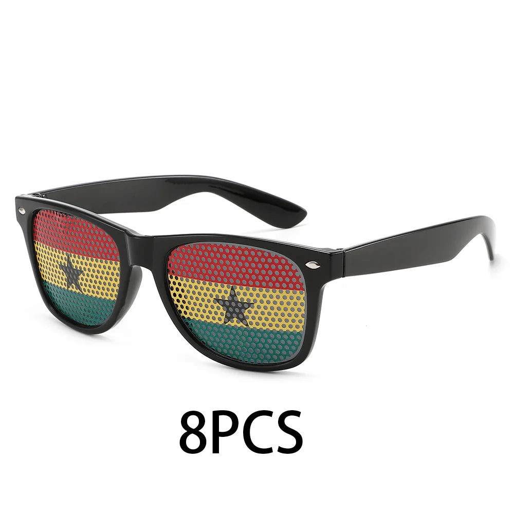8PCS HD Vision Flag Sunglasses – Football Fan Sports Party Eyewear