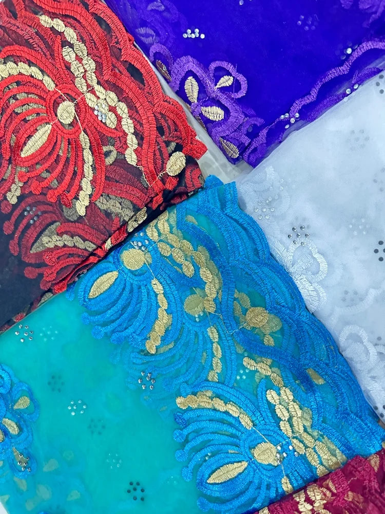 Women's Embroidered Voile Hijab Scarf