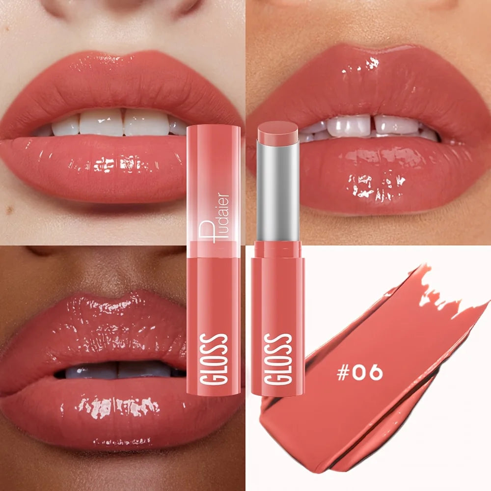 Glass Shine Lip Glaze – Mirror Finish Lipstick, Waterproof, Long-Lasting, Non-Transfer, Plumping Nude Shades