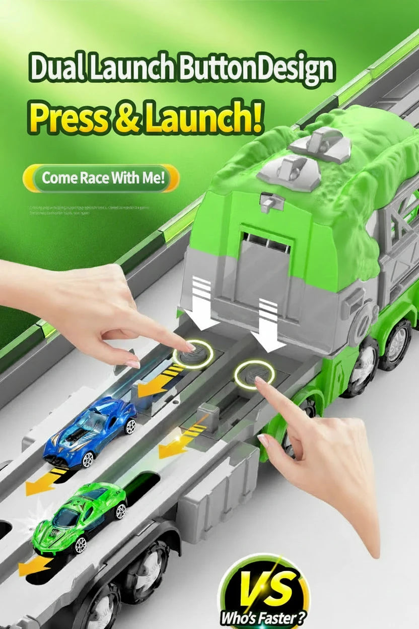 Transforming Dinosaur Toy Truck with Folding Track