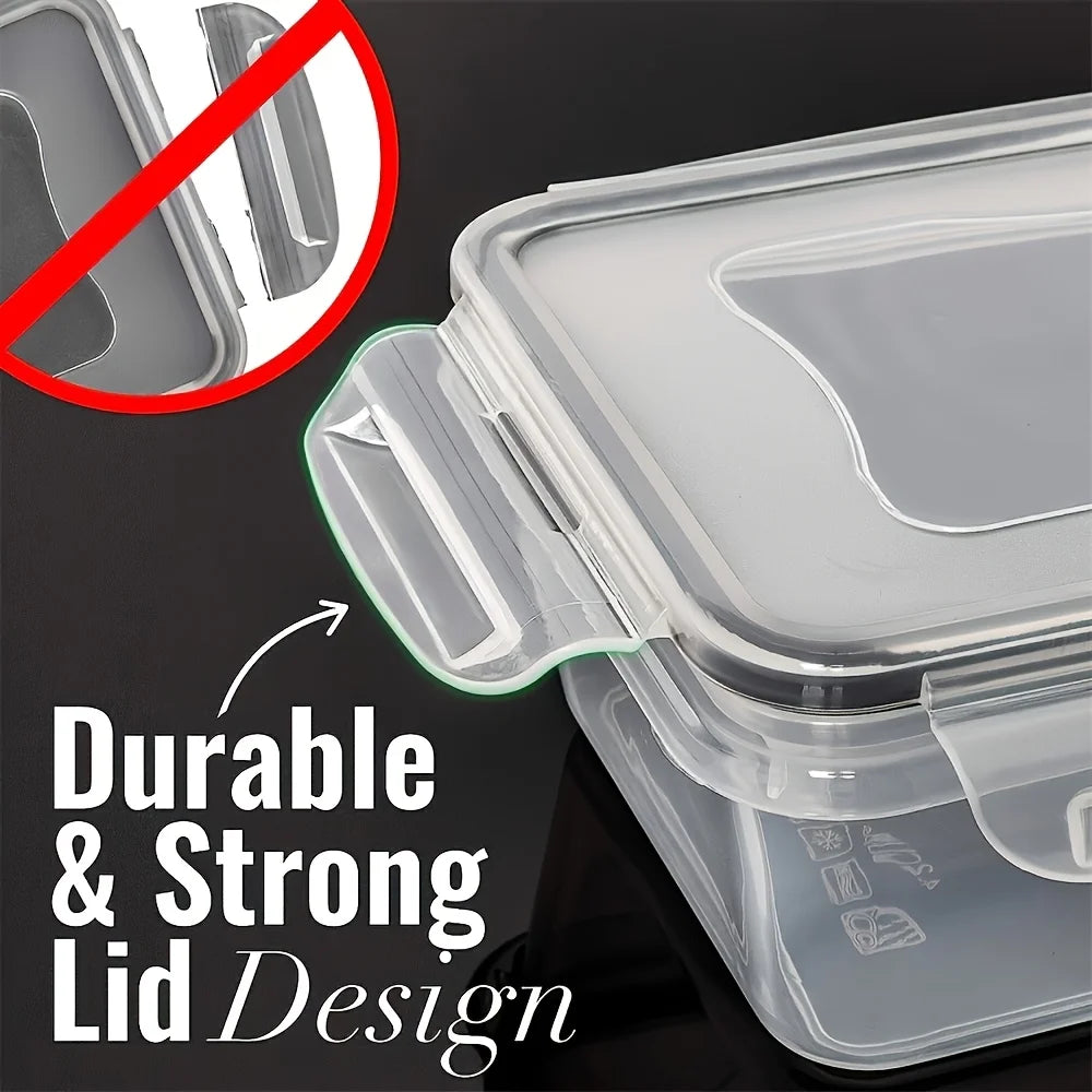 Clear Kitchen Food Storage Container Set – Microwave-Safe, Multi-Purpose Plastic Lunch Boxes with Lids + 24 Chalkboard Labels