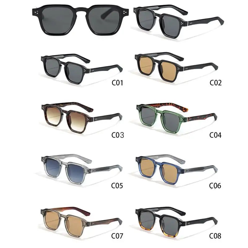 HBK Square Gradient Sunglasses — UV400 Vintage Style for Men
