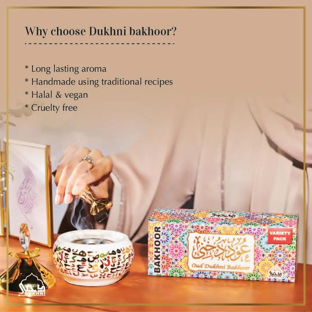Dukhni-Inspired Arabian Bakhoor | Premium Aromatic Blend for Meditation, Prayer & Air Purification