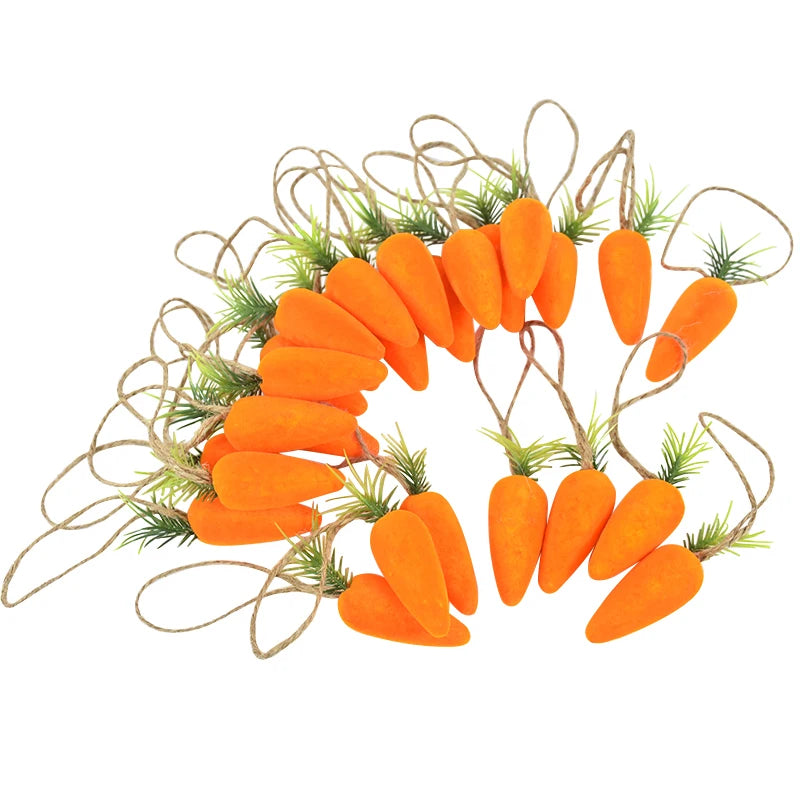 10pcs Easter Carrots Ornament Decorations For Home DIY Foam Carrot Hanging Pendant Spring Easter Party Supplies Kids Toys Gift