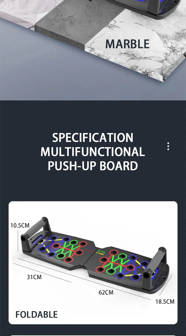 Portable Foldable Push-Up Board Set with Handles – Multi-Function Fitness Training Equipment