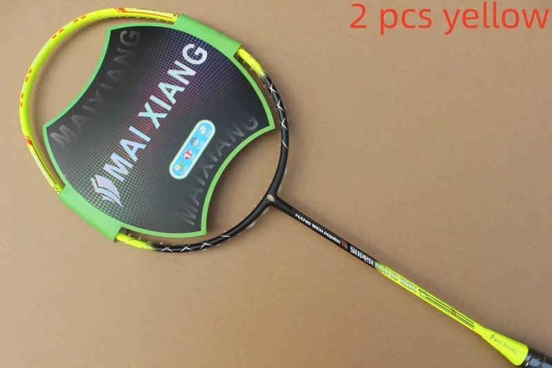 2PCS MAI XIANG-N11 Professional Badminton Rackets – 30 LBS Nano Carbon, High-End Offensive Racquets for Advanced Players