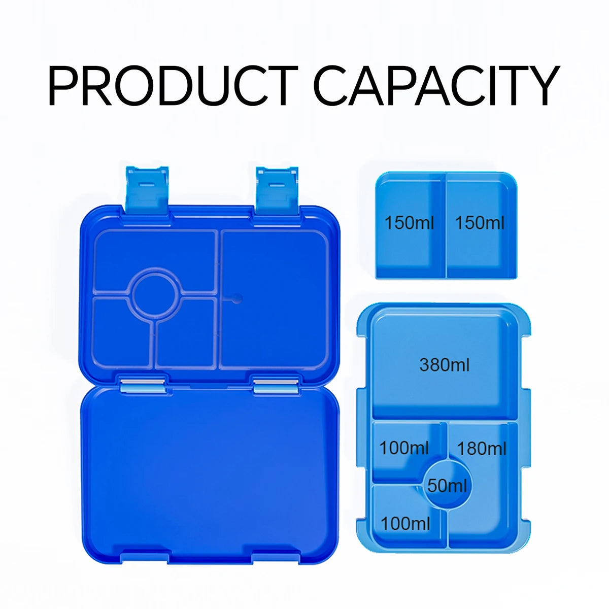 Cartoon Printed Microwavable Bento Lunch Box with 5 Compartments