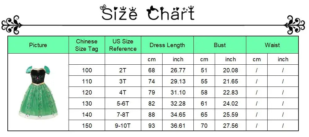 Kids Princess Costume Dress – Full Print Cosplay Outfit for Birthday, Carnival & Party